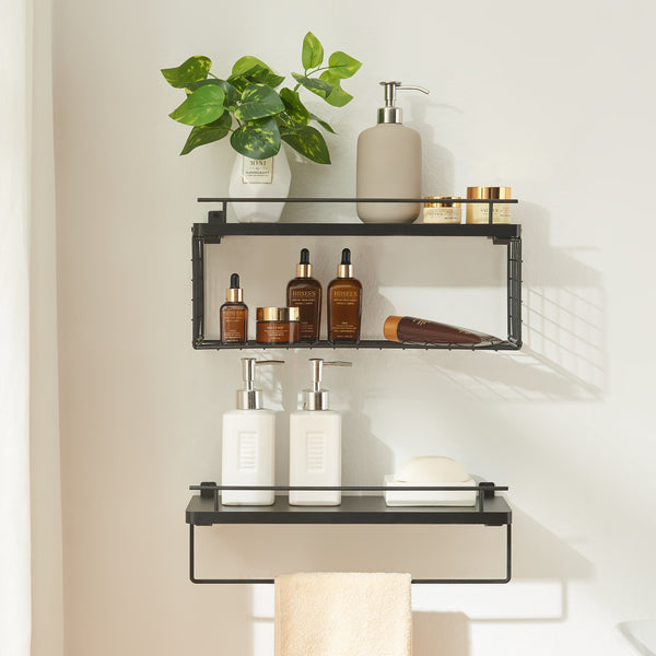 Mensola da parete Vik set da 2 nero [en.casa]