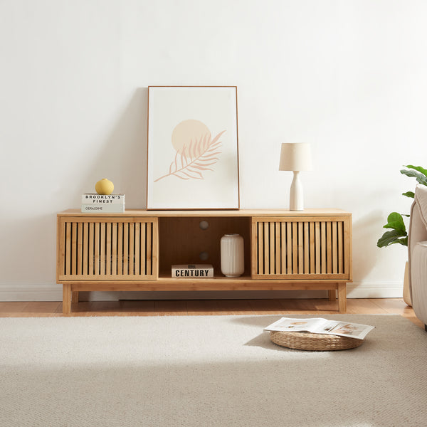 Mobile TV Ypäjä 150x42x50 cm Bambù Naturale [en.casa]