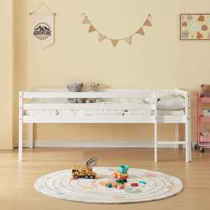 Lettino per bambini Siikalatva con materasso 90x200cm Bianco [en.casa]