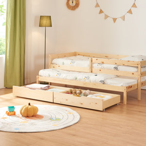 Letto a castello doppio Sonkajärvi con materasso 90x200cm naturale [en.casa]