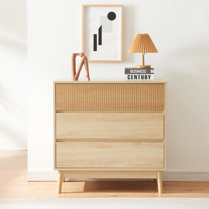 Comò Landskrona 80x80x40 cm con 3 cassetti effetto quercia [en.casa]