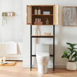 Armadietto Sopra Gabinetto Lavatrice Tervola Mobile Sovrastruttura per Bagno 172x63x27 cm [en.casa] 