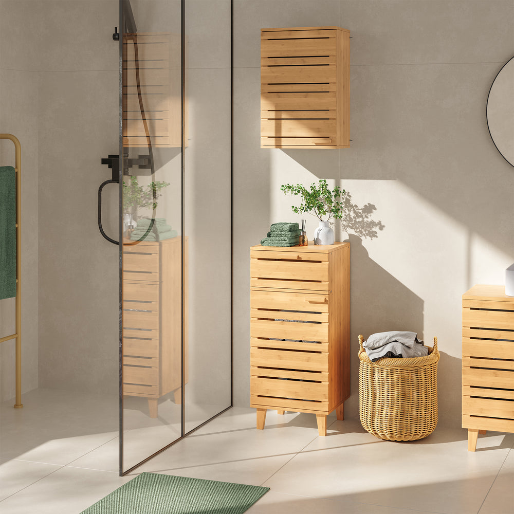 Armadio da bagno Epind 75x33x30 cm bambù naturale [en.casa] - premiumXL