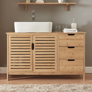 Mobile sottolavabo Boksereys 60x100x35 cm Bambù Naturale [en.casa]