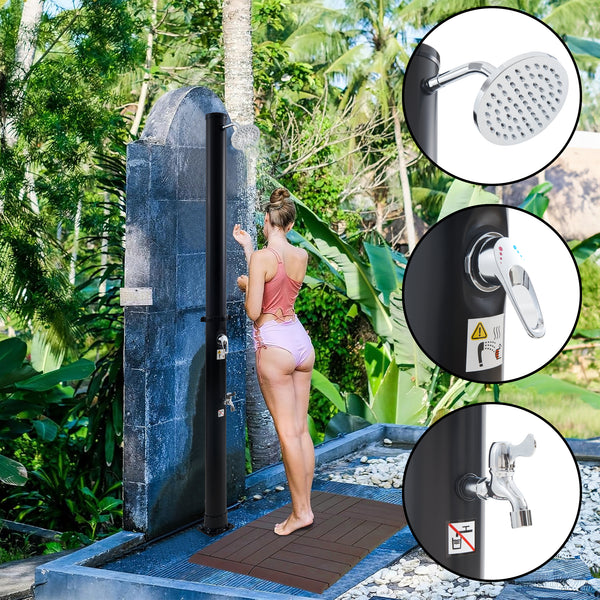 Doccia solare Frerievn con doccia per i piedi 215 cm 18L  [casa.pro]