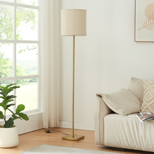 Lampada da terra Fildholm 157cm color ottone/aspetto lino [lux.pro]