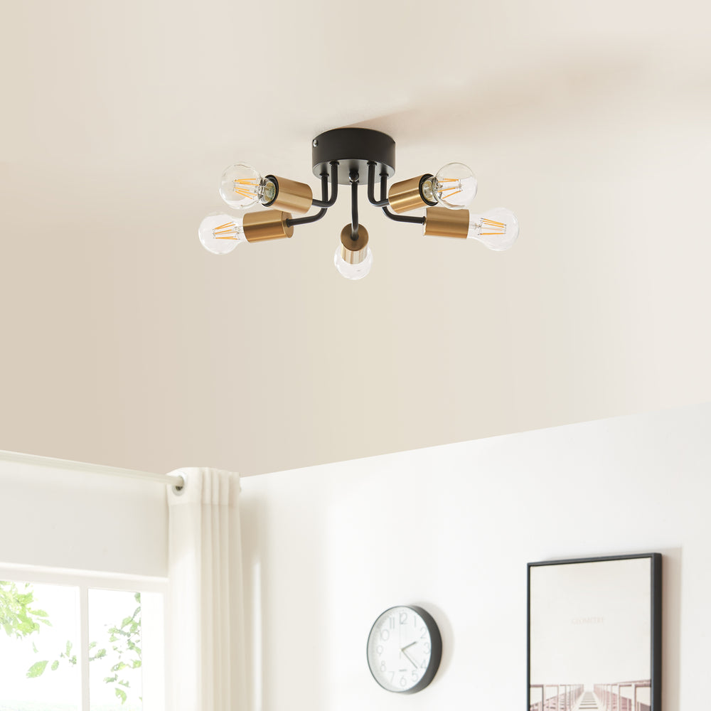 Deckenleuchte Barrow Schwarz/Gold [lux.pro] - premiumXL