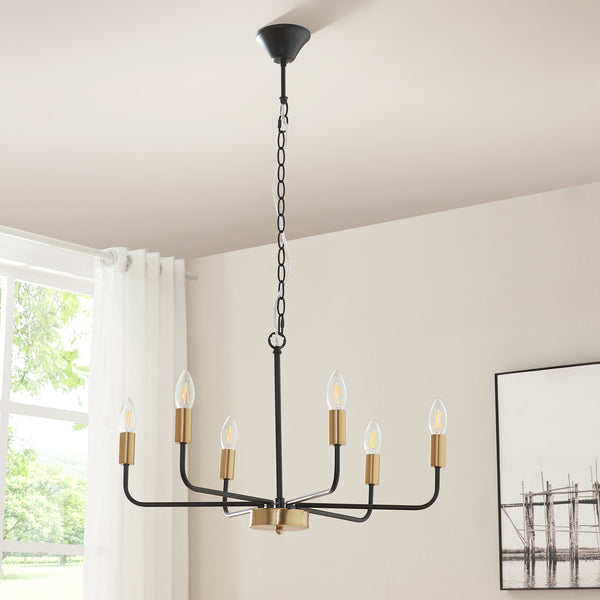 Lampadario Bishop Metallo Nero/Ottone [lux.pro]