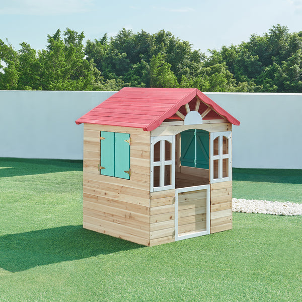 Casetta Giocattolo Lulä da Esterno in Legno di Abete 130x115x101 cm casa.pro