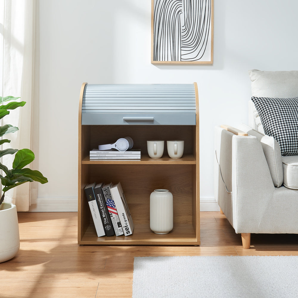 Armadio avvolgibile Kavlinge 80x60x40 cm Bambù/Grigio [en.casa]