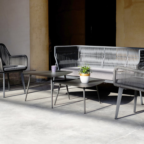 Set di 2 Tavoli Bassi Aymavilles con Piani Triangolari Curvi - Grigio Antracite casa.pro