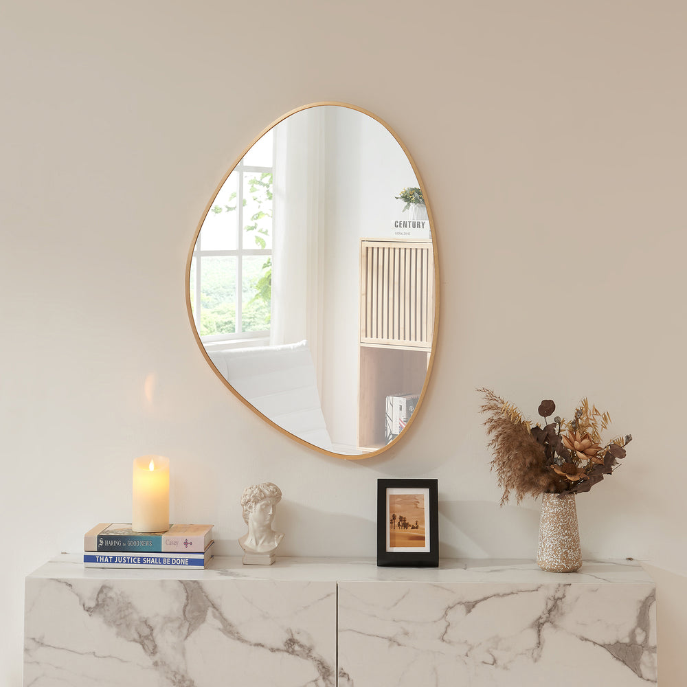 Specchio da parete Lardkapihond 75x53 cm color oro [en.casa] - premiumXL