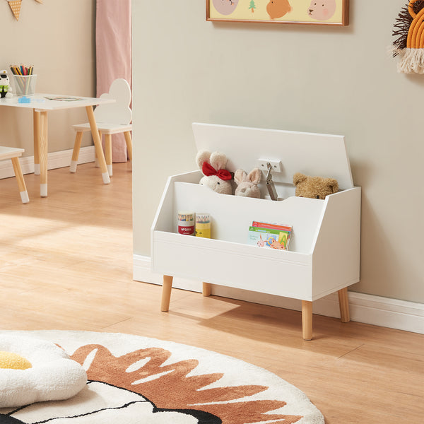 Cassa dei giocattoli Aavanrar 60x30x43 cm Bianco [en.casa]