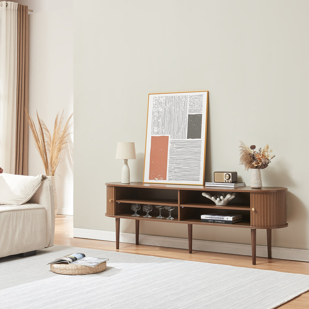 Mobile TV Mapia 166x40x55 cm effetto noce [en.casa]