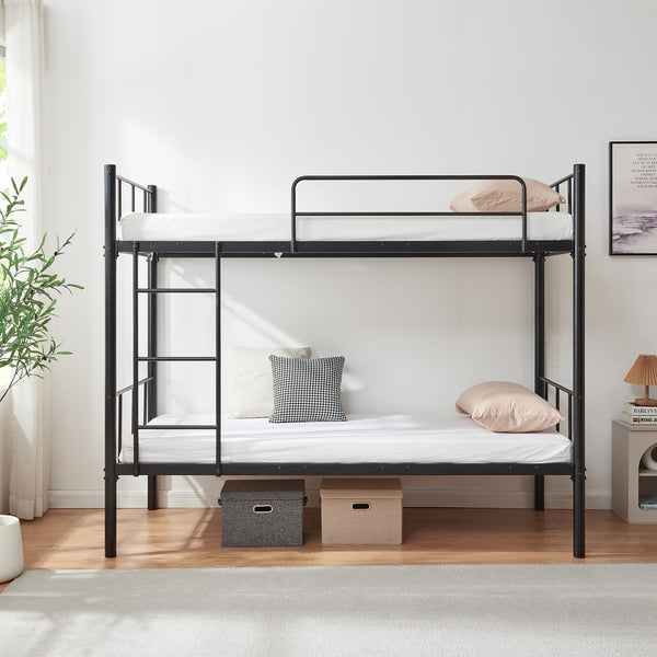 Letto a castello in metallo Berimma 90x200 cm Nero [en.casa]