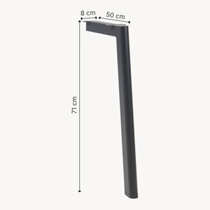 Gambe per tavolo Hostang set da 4 50x8x71 cm Nero [en.casa]