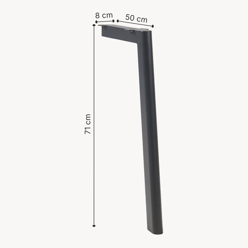 Schizzo in scala Set di 4 Gambe Hostang per Tavoli Scrivanie 'Fai da te' in Acciaio (LuxLaxA) 50 x 8 x 71 cm - Nero [en.casa]