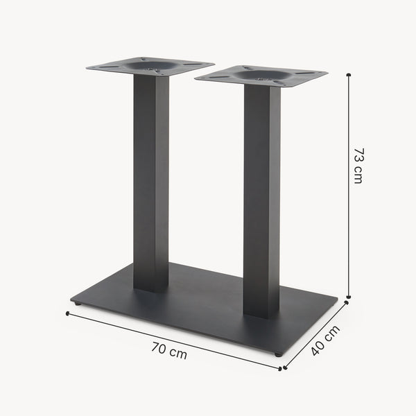 Telaio per Tavolo 'Fai da Te' Vadejord Struttura a 2 Gambe 70 x 40 x 73 cm - Nero [en.casa]