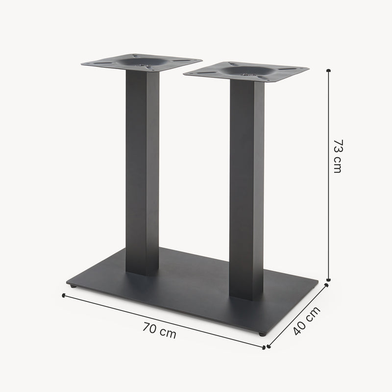 Schizzo in scala Telaio per Tavolo 'Fai da Te' Vadejord Struttura a 2 Gambe 70 x 40 x 73 cm - Nero [en.casa]
