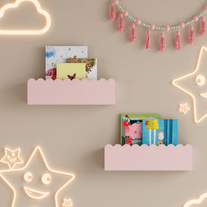 Mensola da parete per bambini Set da 2 Vestnes 40x10x10 cm Cotton Candy [en.casa]