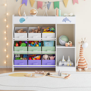 Libreria per bambini Farusa 80x90x30 cm motivo Aqua Dream [en.casa]