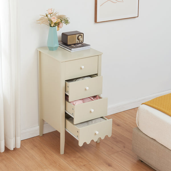 Cassettiera Luspoo con 4 cassetti 82x40x40 cm Bianco crema [en.casa]