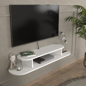 Mobile TV sospeso Targema 120x30x16 cm Bianco [en.casa]