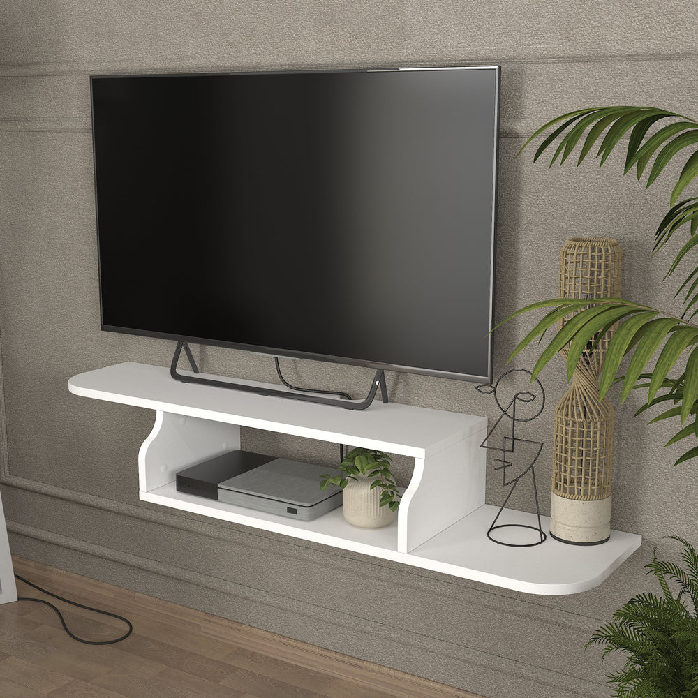 TV - Lowboard hängend Kershaby 120x30x19 cm Weiß [en.casa] - premiumXL