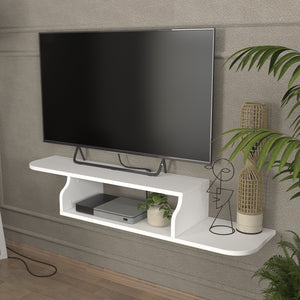 Mobile TV sospeso Kershaby 120x30x19 cm Bianco [en.casa]