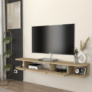 Mobile TV sospeso Karjali 150x30x19 cm effetto quercia [en.casa]