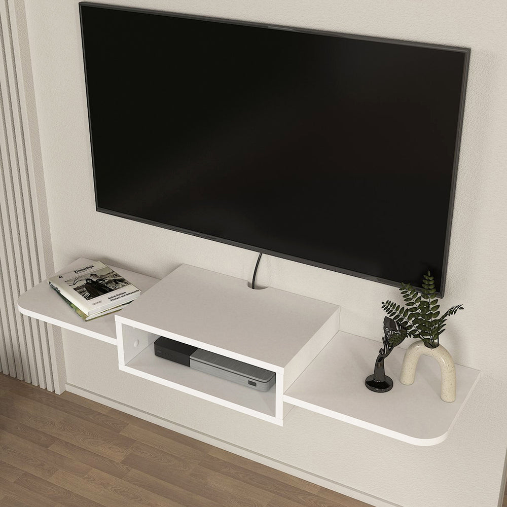 TV - Lowboard hängend Tar 115x30x16 cm Weiß [en.casa] - premiumXL