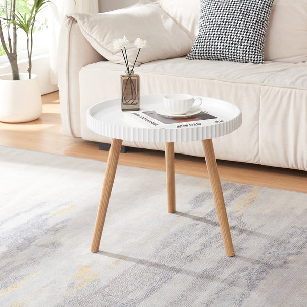 Tavolino Bongard Ø50x45 cm Bianco [en.casa]