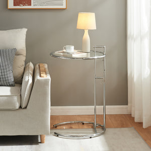 Tavolino Stare con Piano Rotondo Ø50 Regolabile in Altezza tra 57-77 cm [en.casa]