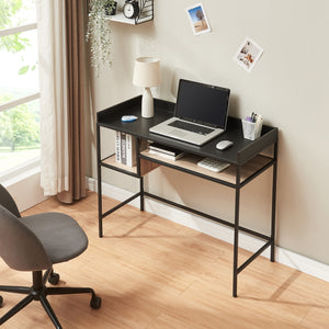 Scrivania Belana 100x43x82 cm Nero/effetto quercia [en.casa]