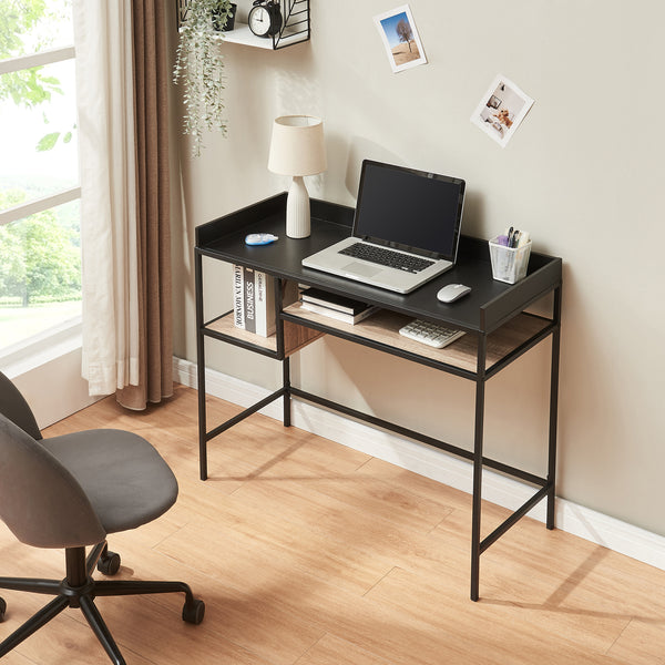 Scrivania Belana 100x43x82 cm Nero/effetto quercia [en.casa]