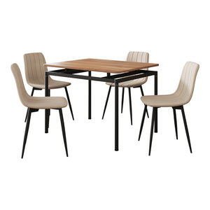 Gruppo pranzo Hemnes 5 pezzi effetto quercia/marrone chiaro [en.casa]