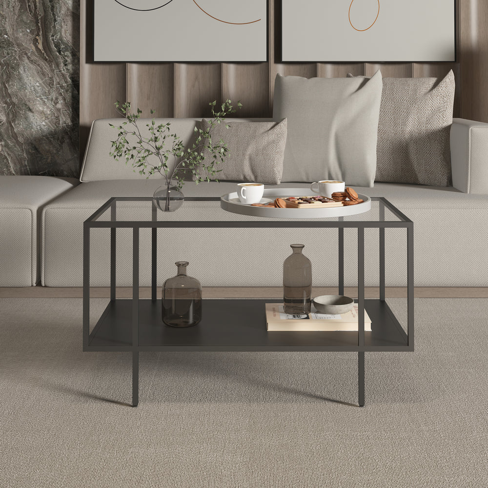 Tavolino Nynna 90x50x50 cm Nero [en.casa]