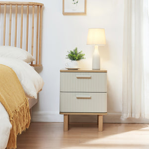 Comodino Ferrersp con 2 cassetti 50x40x40 cm effetto quercia/colore sabbia [en.casa]