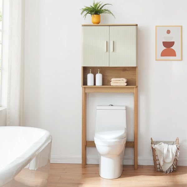 Mobiletto per bagno Ferrersp 160x63x20 cm effetto quercia/color sabbia [en.casa]