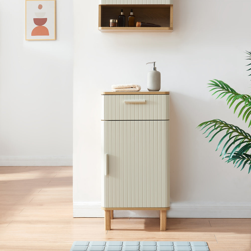 Mobile bagno Ferrersp 80x40x35 cm effetto quercia/colore sabbia [en.casa]