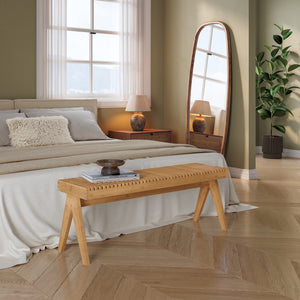 Panca Lasdarvoo 120x35x45 cm Bambù Naturale [en.casa]