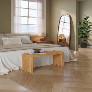 Panca da Scarpe Korjad Seduta in Bambù Naturale 90 x 33 x 43 cm [en.casa]