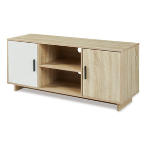 Mobile TV Kenta 120x39x52 cm effetto quercia Sonoma/bianco [en.casa]