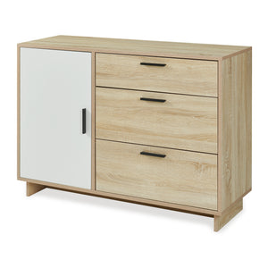 Credenza Kenta 100x35x72 cm effetto quercia Sonoma/bianco [en.casa]