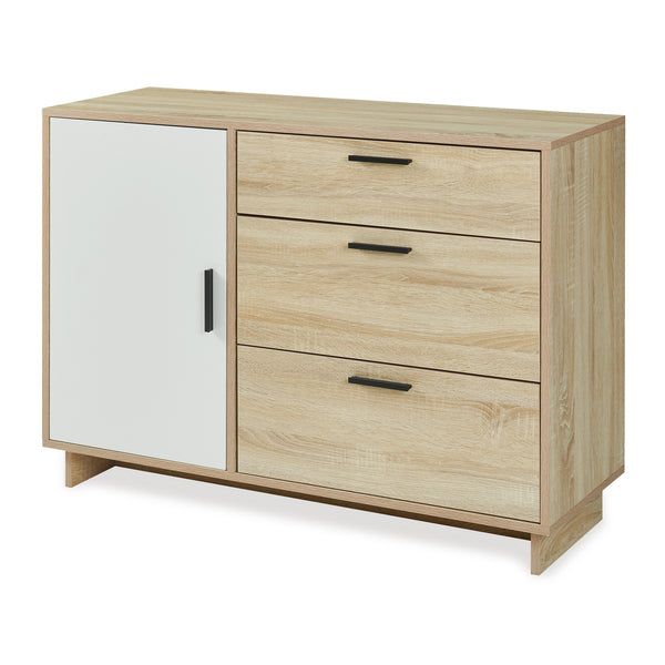 Credenza Kenta 100x35x72 cm effetto quercia Sonoma/bianco [en.casa]
