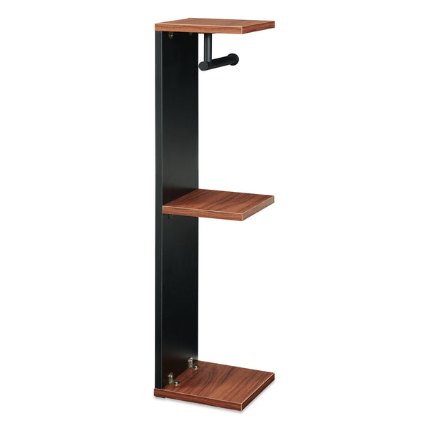 Mobile Porta Carta Igienica Trond Supporto Portarotolo 76 x 18 x 18 cm - Nero/Effetto Noce [en.casa]