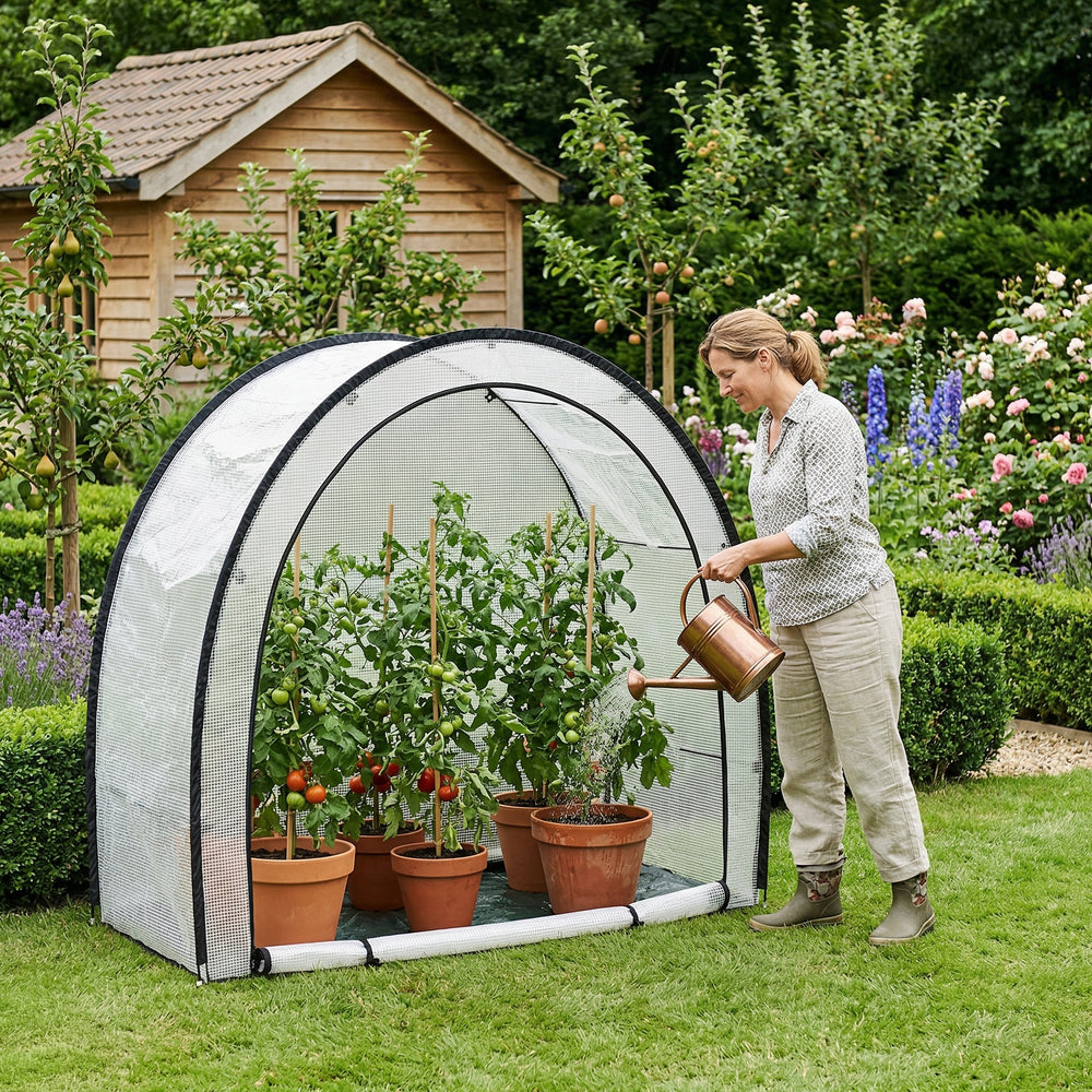 Serra da Giardino Larshasas per Coltivazione Pomodori e Piante 180x80x170 cm - Traslucido [en.casa]