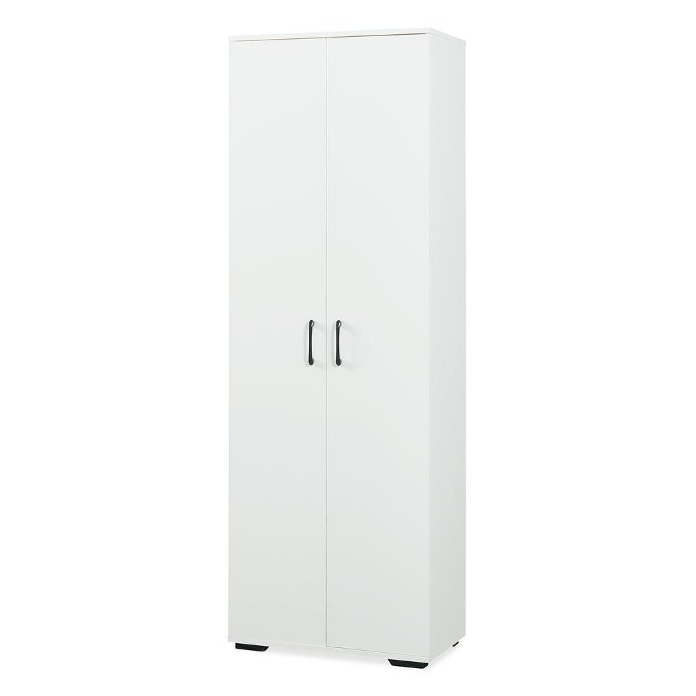 Armadio Chalvefted a 2 Ante Guardaroba con Barra Appendiabiti e 4 Ripiani Regolabili 175 x 60 x 35 cm - Bianco [en.casa]