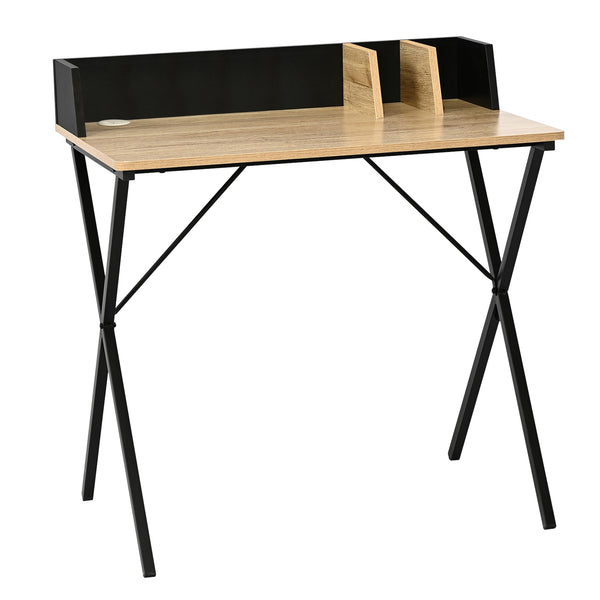 Scrivania Kappespoo 84x80x50 cm Nero/effetto quercia [en.casa]