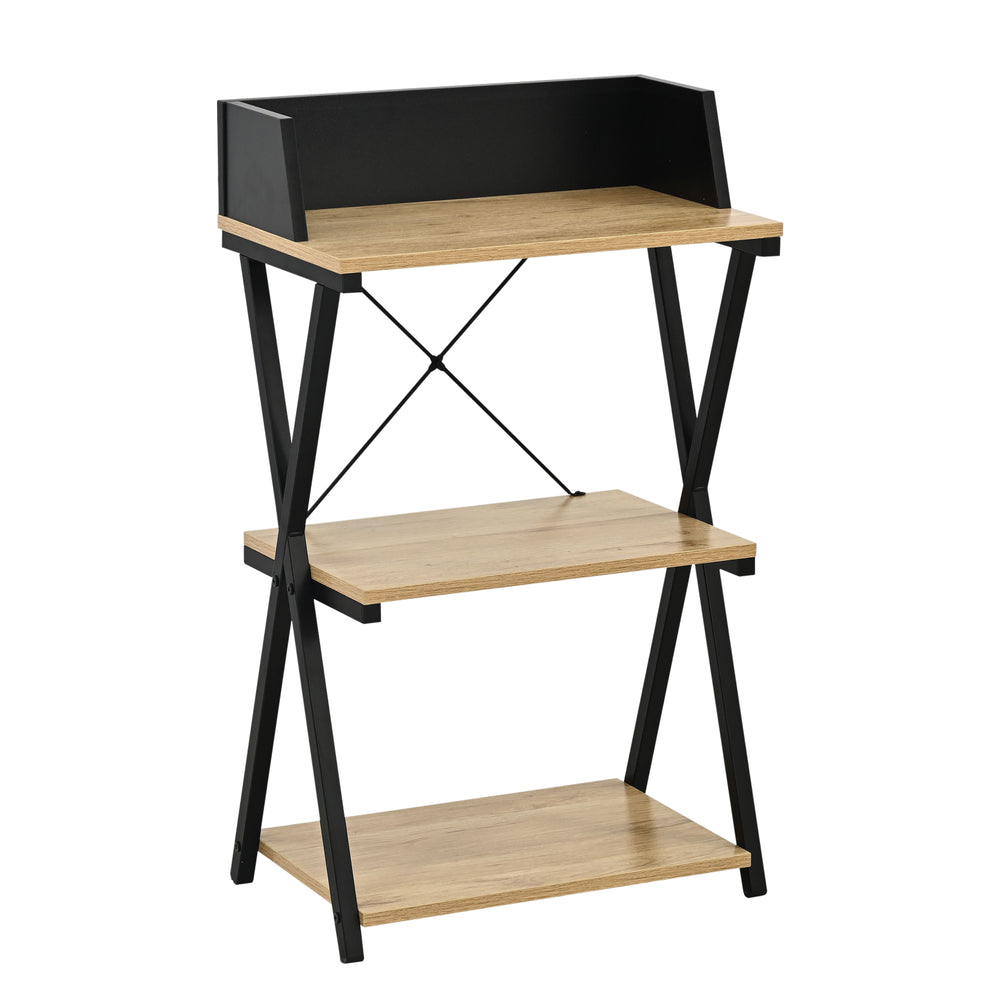 Scaffale da Terra Kappespoo Libreria a 3 Ripiani 84 x 50 x 30 cm - Nero/Effetto Rovere [en.casa]
